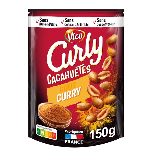 Cacahuètes Curry CURLY le paquet de 150g