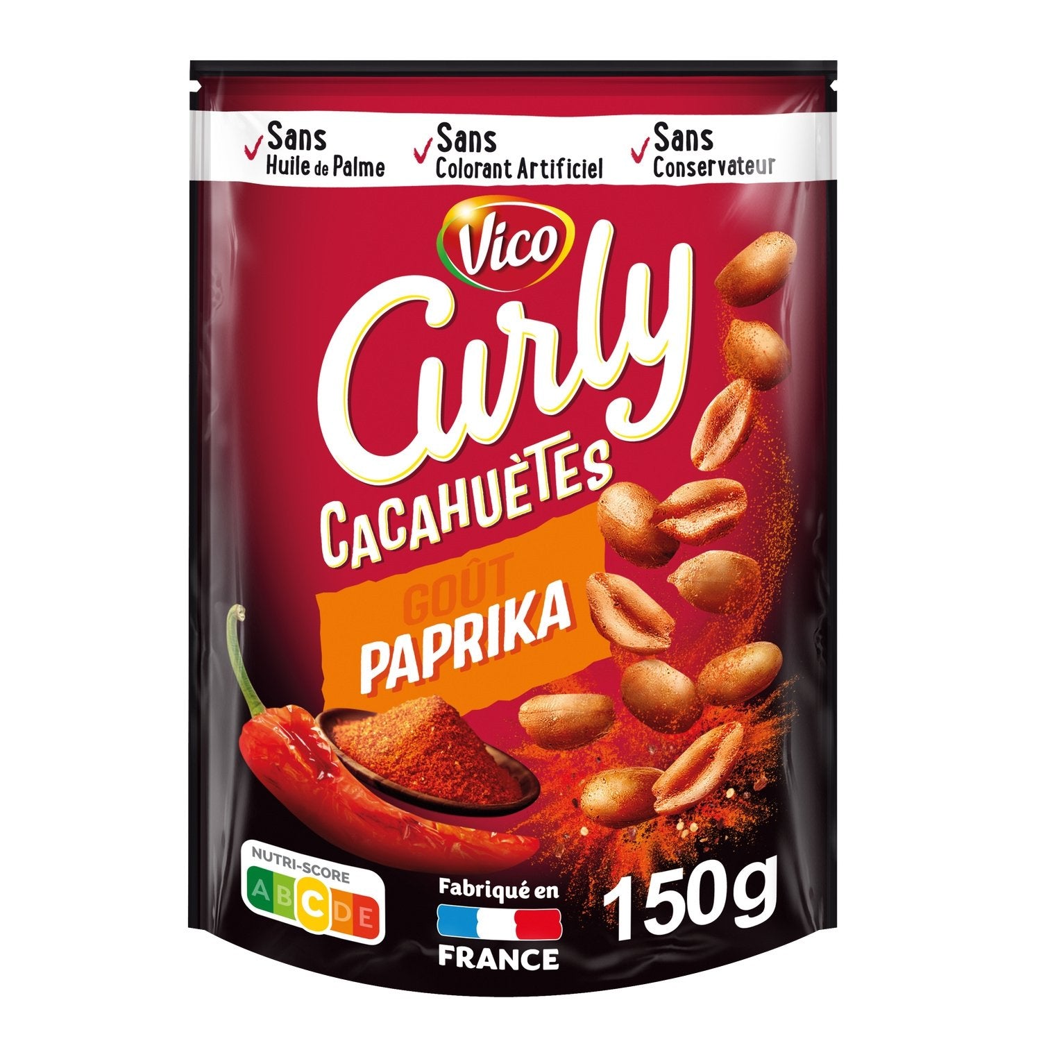 Cacahuètes Paprika CURLY le paquet de 150g