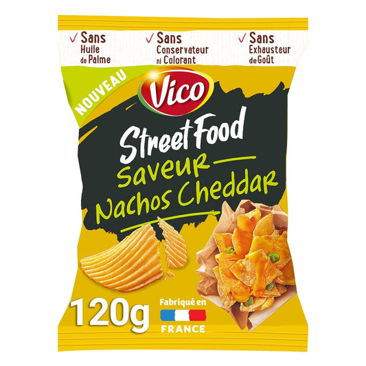 Chips Nachos Cheddar Street Food VICO le paquet de 120g