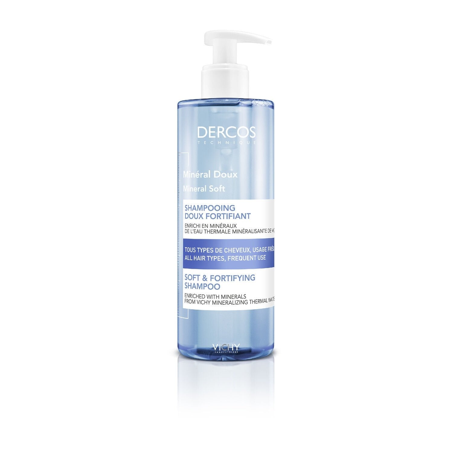Shampoing Fortifiant Cheveux Normaux Dercos Mineral Doux VICHY LABORATOIRES le flacon de 400 ml