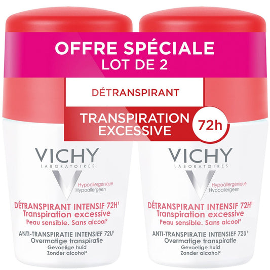 Déodorant Bille Détranspirant Transpiration Excessive VICHY LABORATOIRES le lot de 2 roll-on