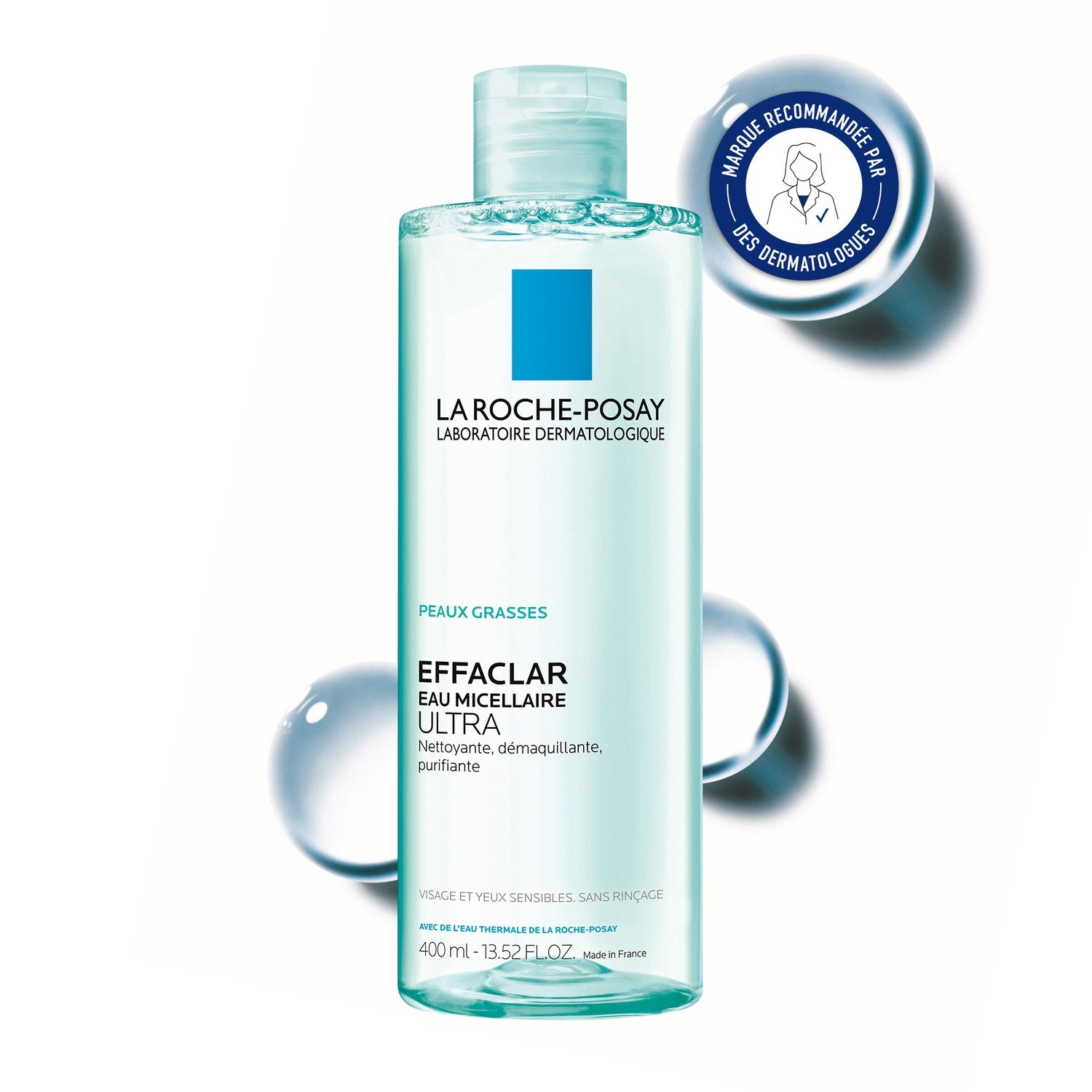 Eau Micellaire Visage et yeux Peaux grasses Ultra Nettoyante Démaquillante et Purifiante Effaclar LA ROCHE POSAY 