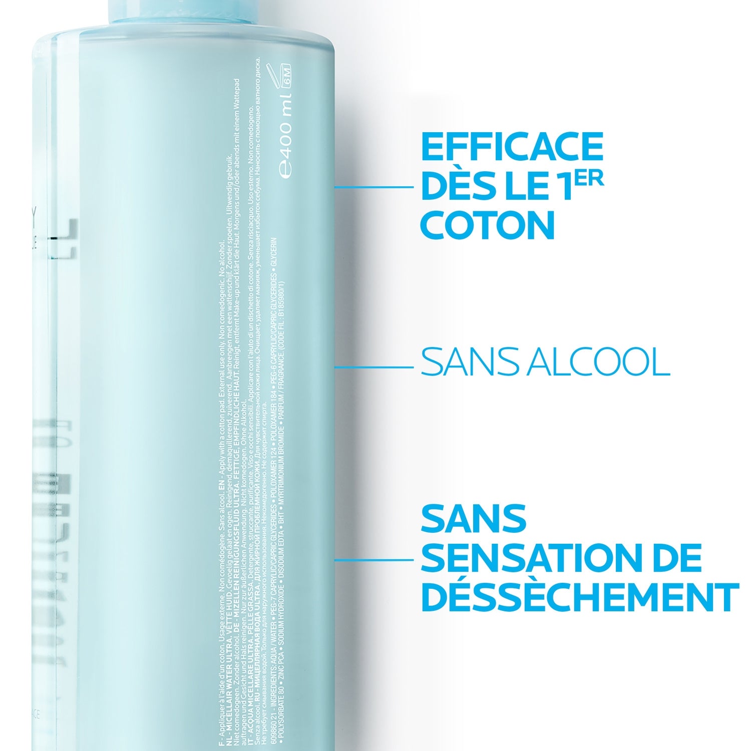 Eau Micellaire Visage et yeux Peaux grasses Ultra Nettoyante Démaquillante et Purifiante Effaclar LA ROCHE POSAY 
