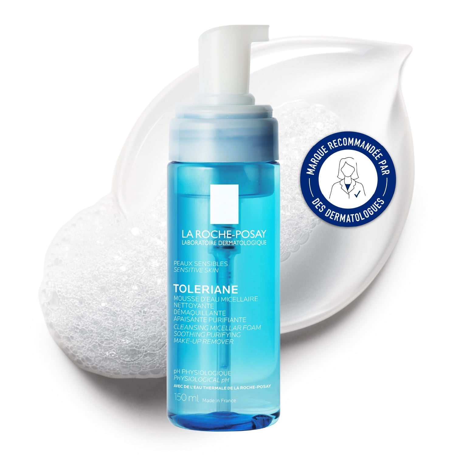Mousse d'Eau Micellaire Nettoyante Démaquillante Apaisante Purifiante Peaux Sensibles Toleriane LA ROCHE-POSAY 