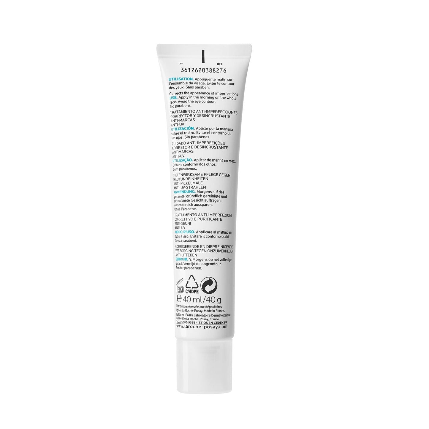 Soin Peaux Sensibles Grasses à Tendance Acnéique Anti-Imperfections Anti-Marques Anti-Récidive Correcteur Désincrustant Anti-UV SPF30 LA ROCHE POSAY 