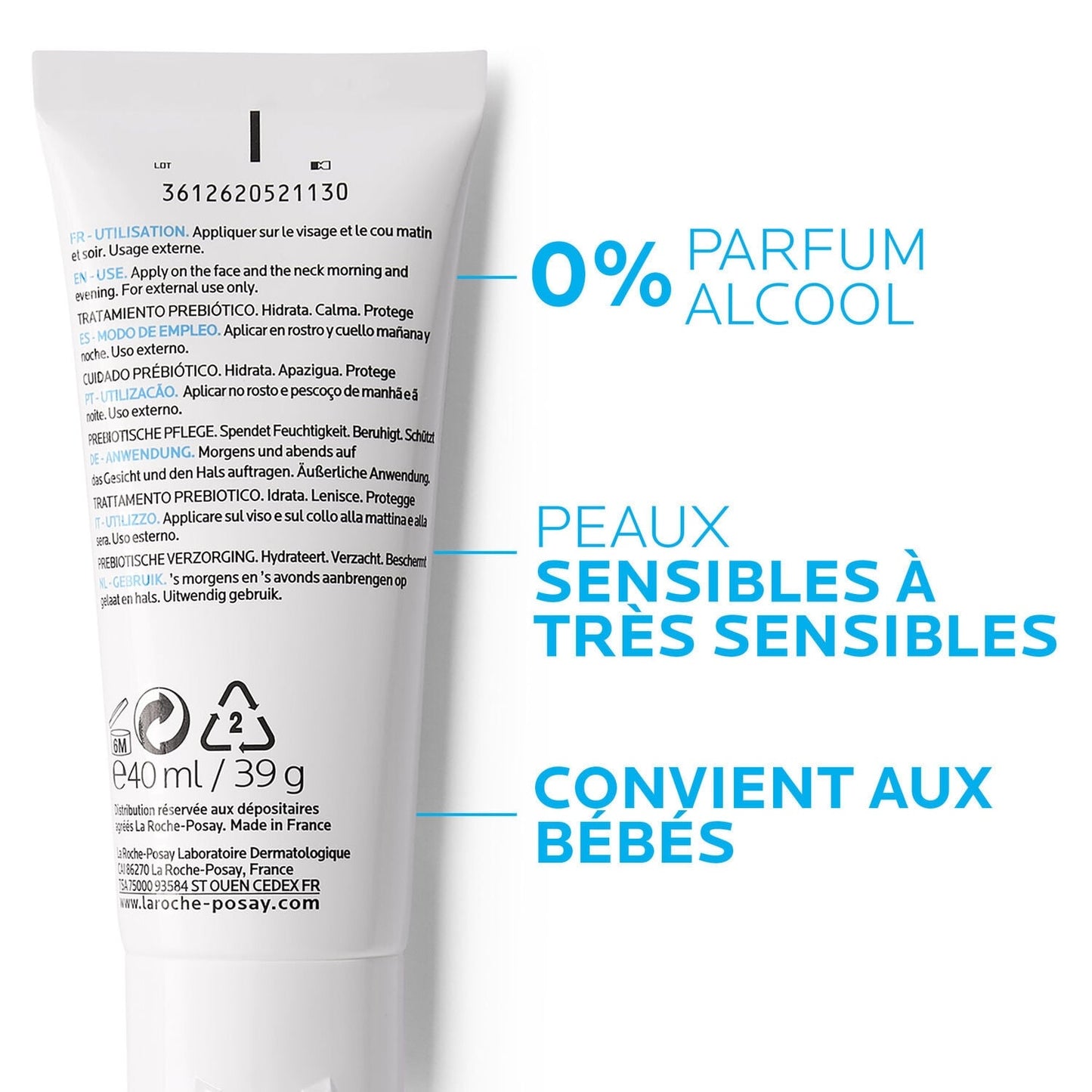 Crème Visage Femme Peau Sensible Sèche et Très Sèche Toleriane Sensitive Riche LA ROCHE POSAY 