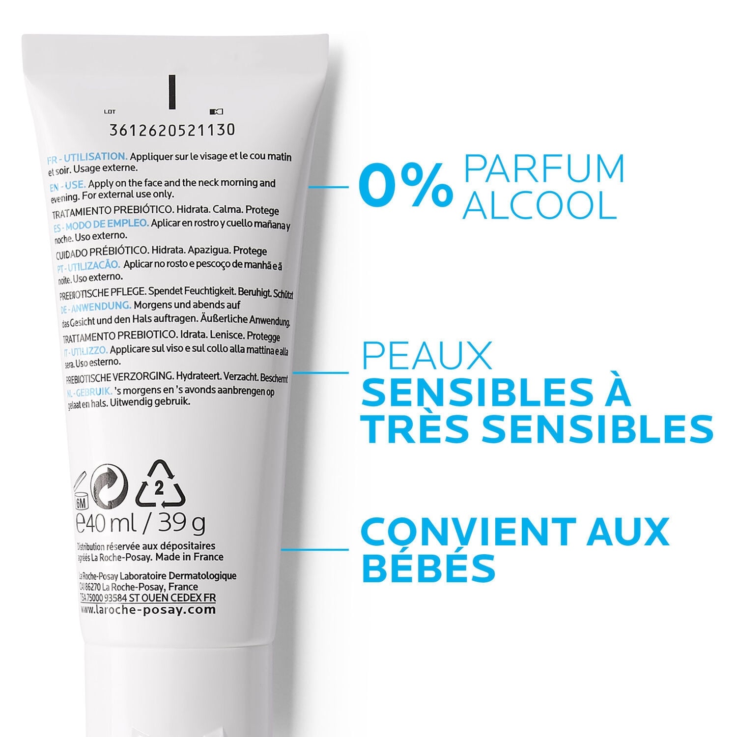 Crème Visage Femme Peau Sensible Sèche et Très Sèche Toleriane Sensitive Riche LA ROCHE POSAY 