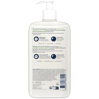 CERAVE Moisturizing Face and Eye Makeup Remover Cream for Normal to Dry Skin