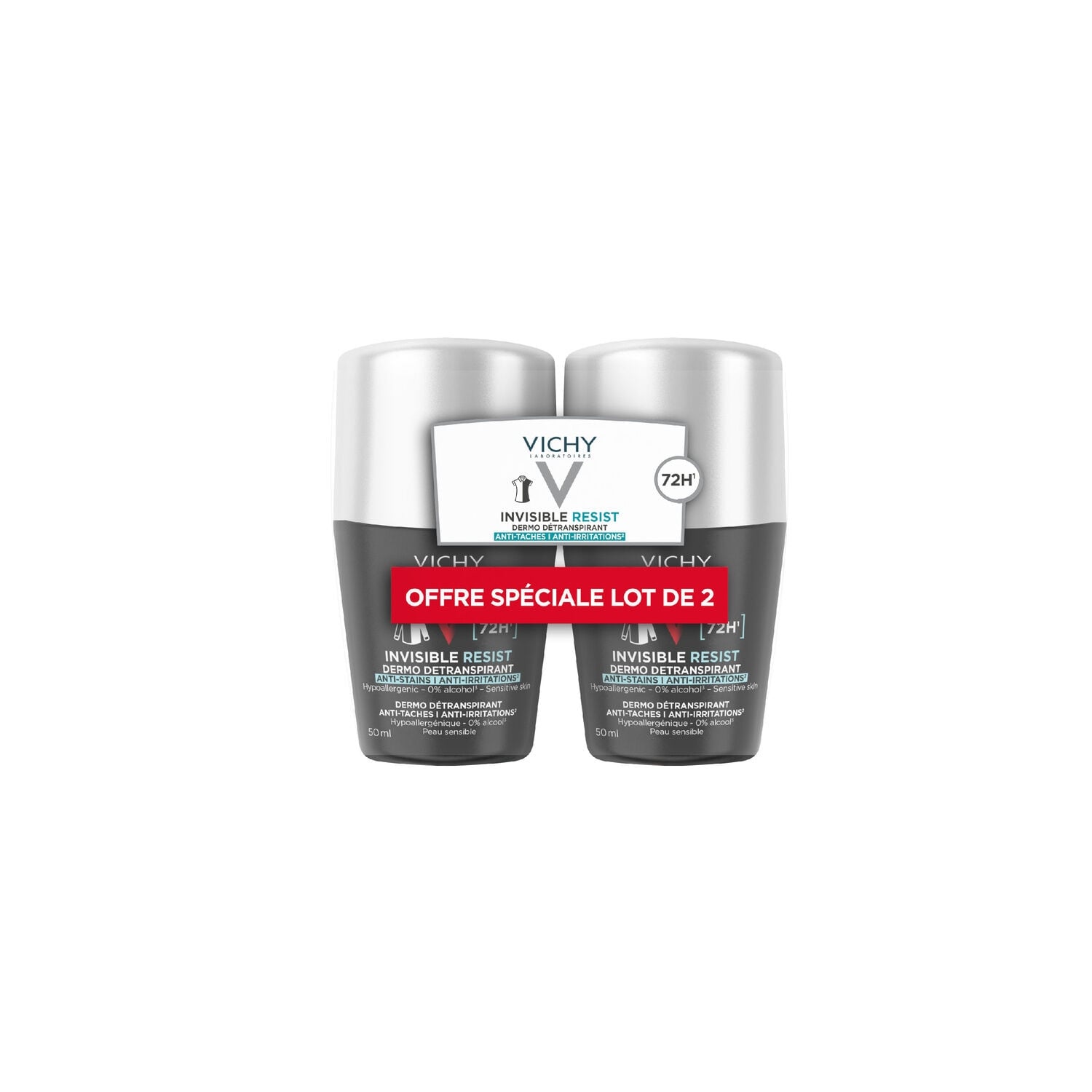 Déodorant Roll-on Homme Anti-transpirant Anti-traces 72h VICHY LABORATOIRES 
