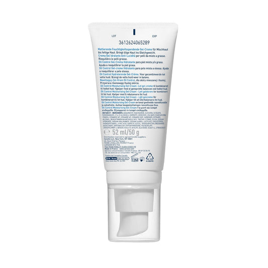 Face and Neck Gel for Combination to Oily Skin, Mattifying, Rebalancing, Moisturizing, Oil Control CERAVE