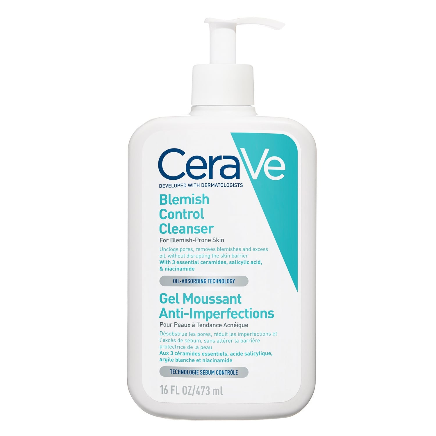 Gel Nettoyant Moussant Anti-Imperfections Peaux Grasses À Tendance Acnéique Désincruste Les Pores Réduit L'excès De Sébum Technologie Sébium Contrôle CERAVE 