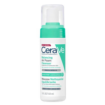 Mousse Nettoyante Équilibrante Pour Peaux Normales à Mixtes Aux 3 Céramides Essentiels Et Allantoïne Hydrate Et Réduit L'Excès De Sébum CERAVE 