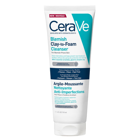 Créme Argile-Moussante Nettoyante Visage Peaux à Tendance Acnélique CERAVE 