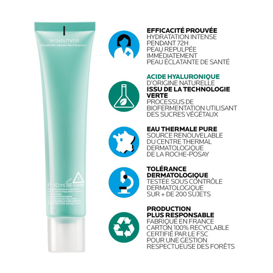 Soin Hydratation Intense Visage Peaux Déshydratées Peau Repulpée Éclat Acide Hyaluronique Hydraphase HA Légère LA ROCHE-POSAY 
