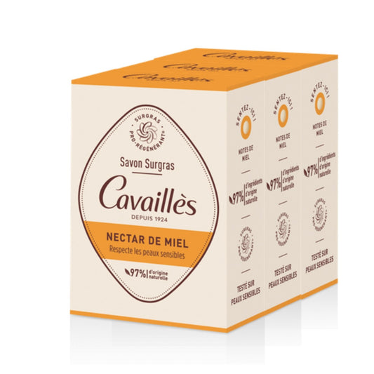 Savon Solide Corps et Visage Nectar de Miel Surgras Végétal Pro-Régénérant ROGE CAVAILLES le lot de 3 savons de 200g