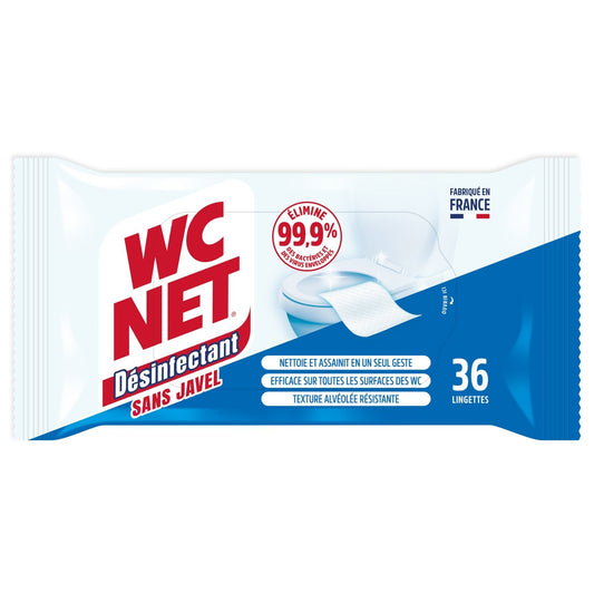 Lingettes Désinfectante Sans Javel WC NET le paquet de 36 lingettes