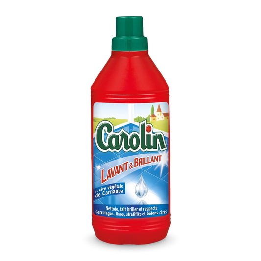 Nettoyant Lavant et Brillant Cire de Carnauba CAROLIN le bidon de 1 l