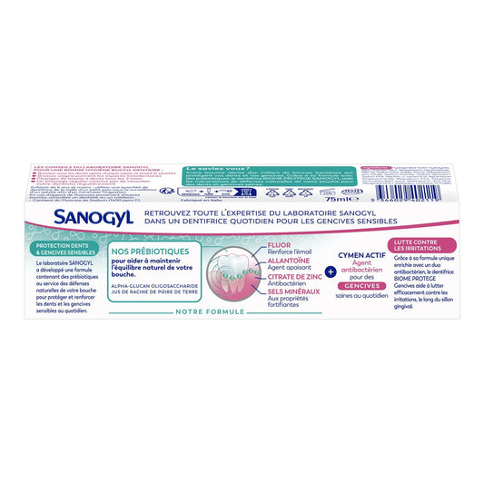 Dentifrice Gencives Biome Protège avec Prébiotiques SANOGYL
