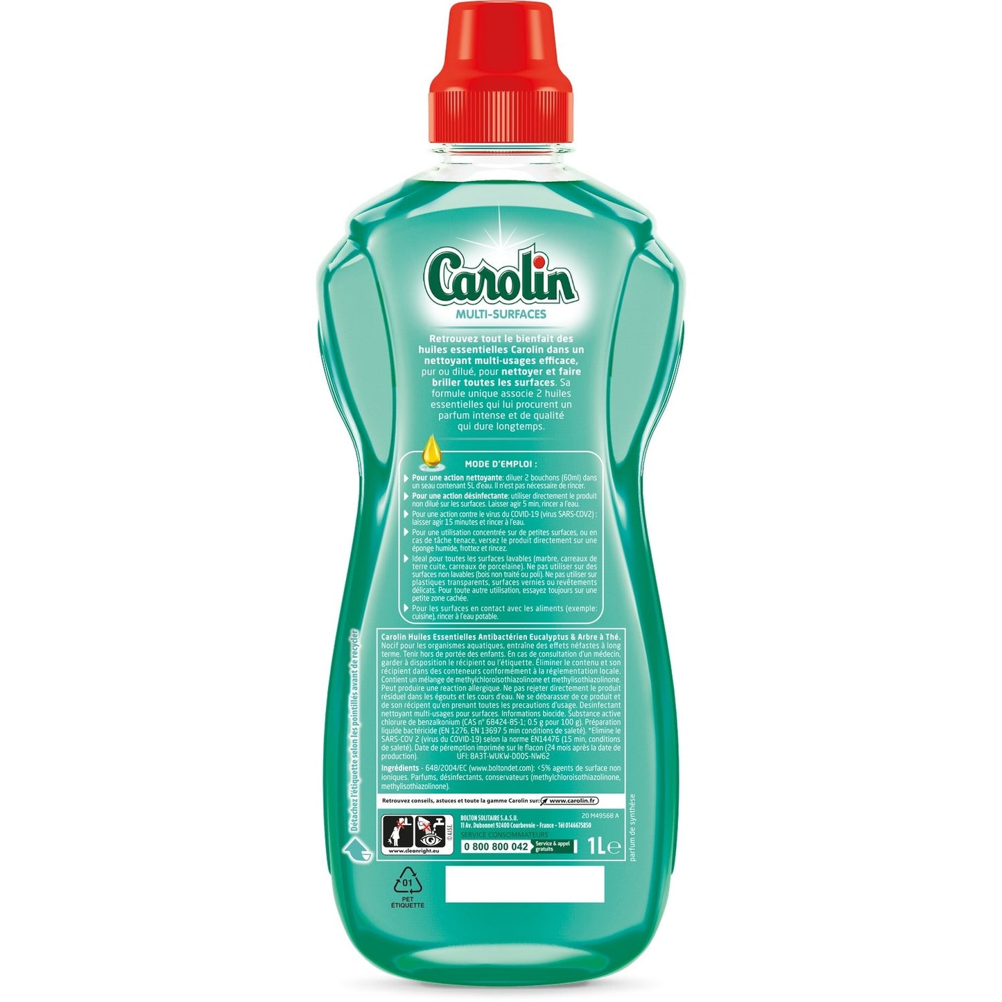 CAROLIN Eukalyptus-Teebaum-Antibakterieller Haushaltsreiniger für mehrere Oberflächen