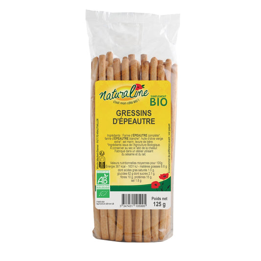 Gressins Bio d'Épeautre NATURALINE le paquet de 125g
