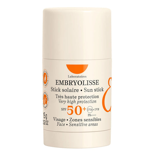 Crème solaire Stick Visage Zones Sensibles Très Haute Protection Spf 50+ Non Gras Non Collant Résistant à l'Eau EMBRYOLISSE 