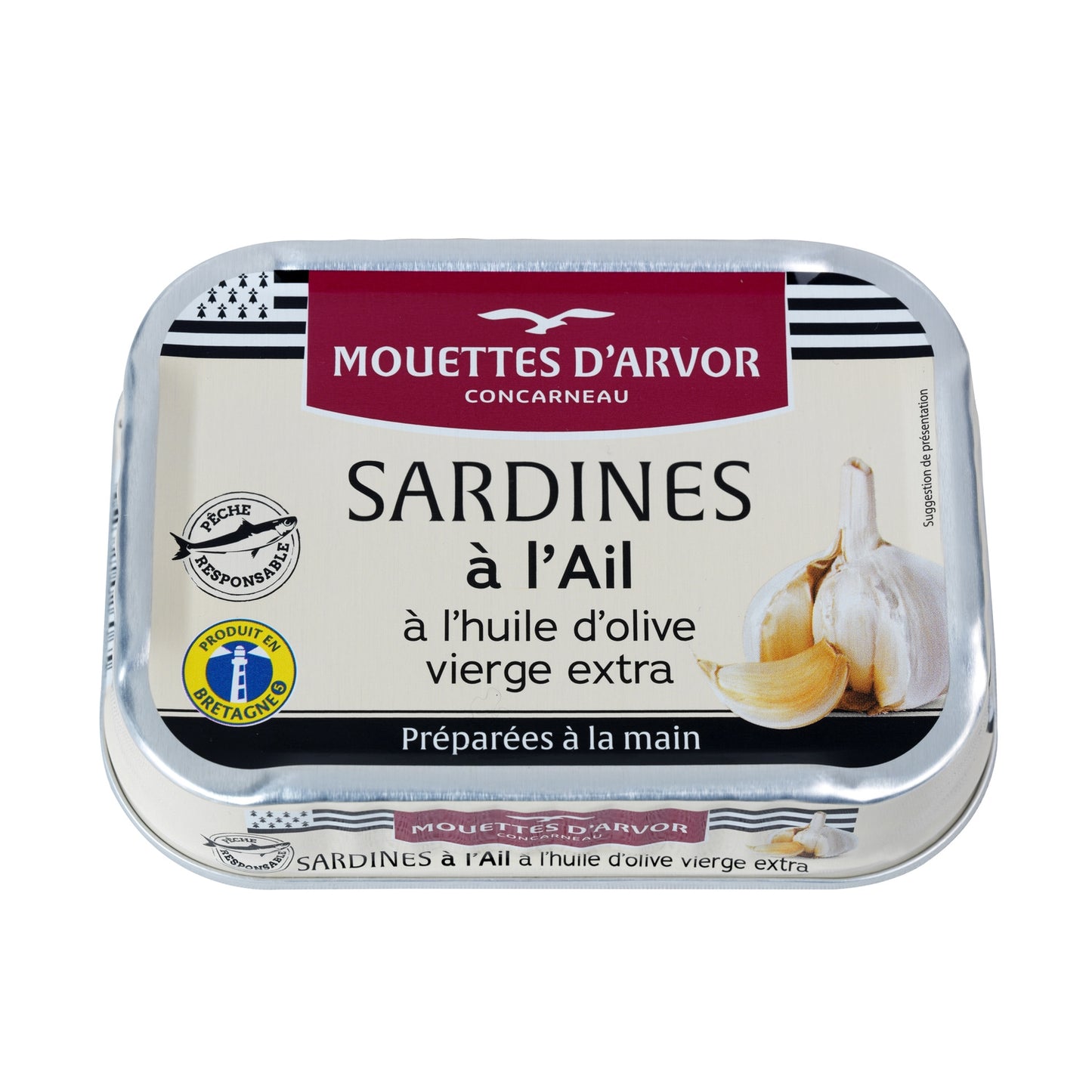 Sardinen mit Knoblauch und nativem Olivenöl extra LES MOUETTES D'ARVOR