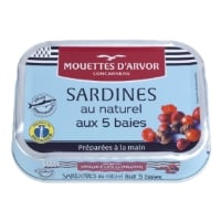 Sardines au Naturel aux 5 Baies LES MOUETTES D'ARVOR l'unité de 87g