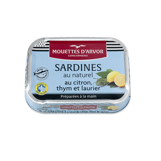Sardines in Natural Lemon, Thyme and Bay Leaf LES MOUETTES D'ARVOR