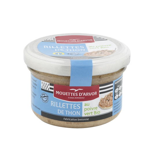 Rillettes de Thon au Poivre Vert Bio LES MOUETTES D'ARVOR le bocal de 90g