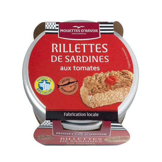 Rillettes de Sardines aux Tomates LES MOUETTES D'ARVOR le bocal de 125g