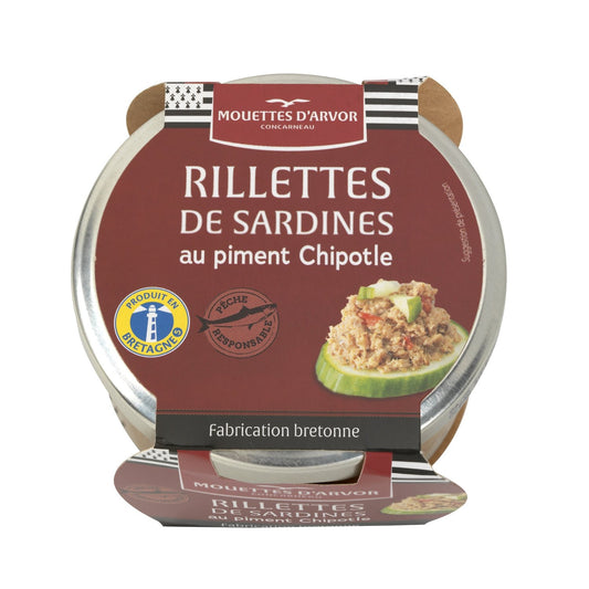Rillettes de Sardines au Piment de Chipotle LES MOUETTES D'ARVOR le pot de 125g