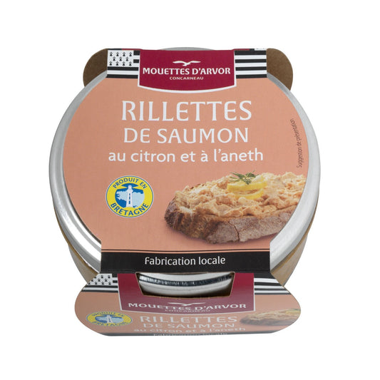 Rillettes de Saumon au Citron et Aneth LES MOUETTES D'ARVOR le bocal de 125g