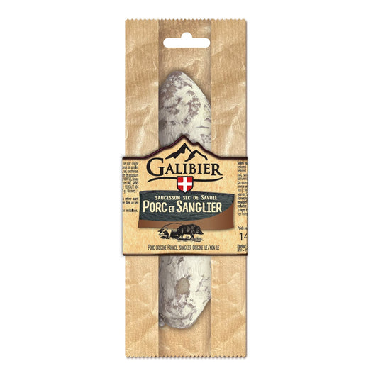 Saucisson Sec au Porc et Sanglier LE GALIBIER le sachet de 145g