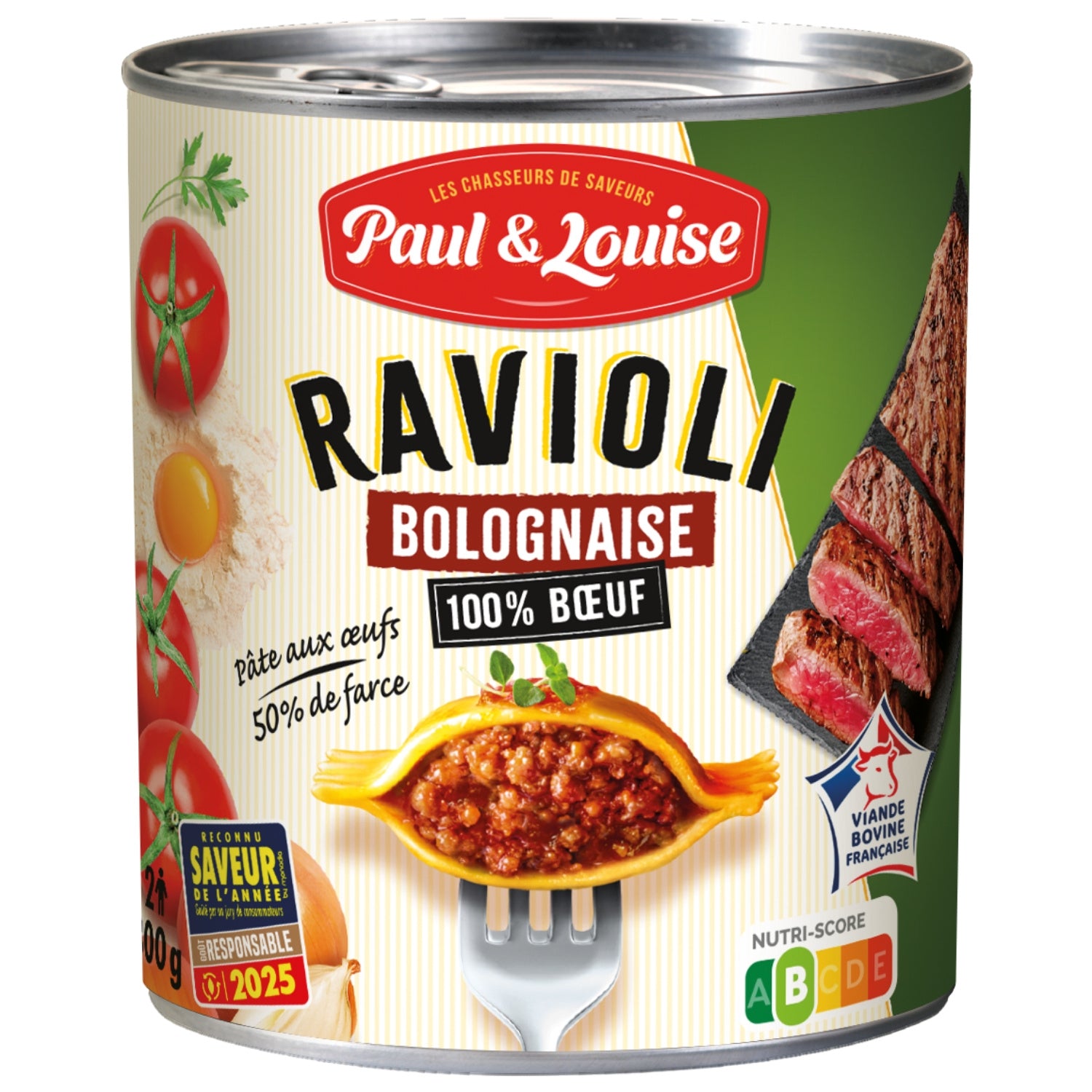 Plat Cuisiné Ravioli Bolognaise 100% Boeuf PAUL & LOUISE 