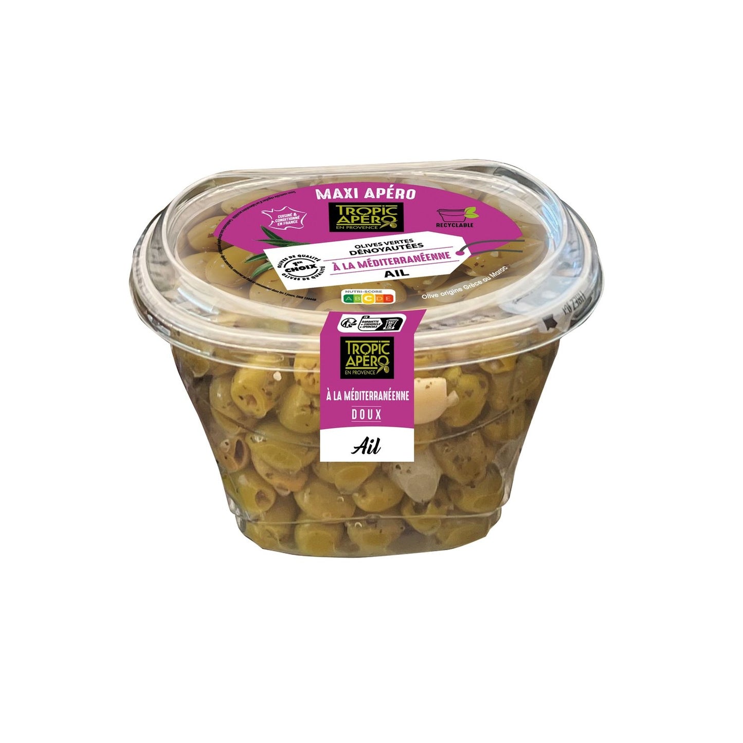 Pitted Green Olives Mediterranean Style TROPIC APERO