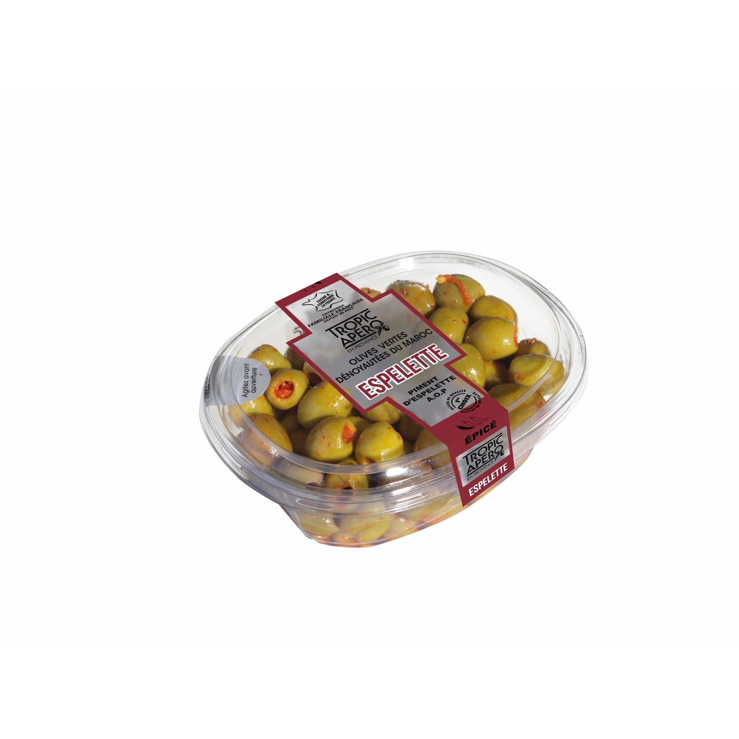 Olives Vertes Dénoyautées Piment d'Espelette TROPIC APERO 