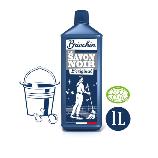 Nettoyant Savon Noir à l'Huile de Lin, Certifié ECOCERT BRIOCHIN le flacon de 1 l