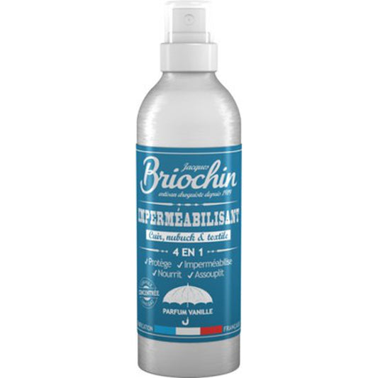 Imperméabilisant Protège Nourrit Assouplit Cuir Nubuck Textile Parfum Vanille BRIOCHIN le flacon de 200mL