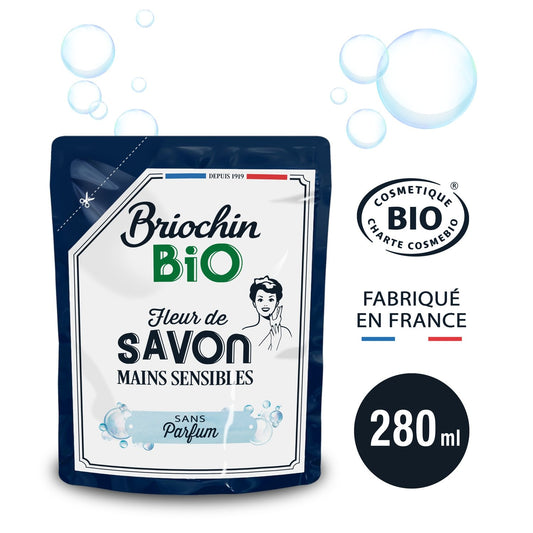 BRIOCHIN Organic Fragrance-Free Liquid Soap for Sensitive Hands