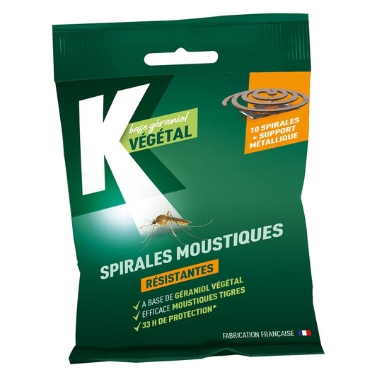 Anti-Moustiques Spirale Résistantes K VEGETAL le sachet de 10 spirales