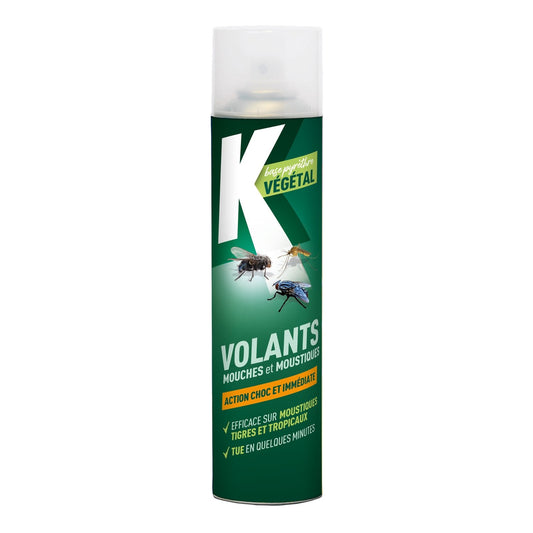 Insecticide Spray Mouches et Moustiques Action Choc et Immédiate K VEGETAL le spray de 233g