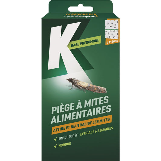 Anti-Mites Piège Attire et Neutralise les Mites Alimentaires K VEGETAL la boîte de 2 pièges