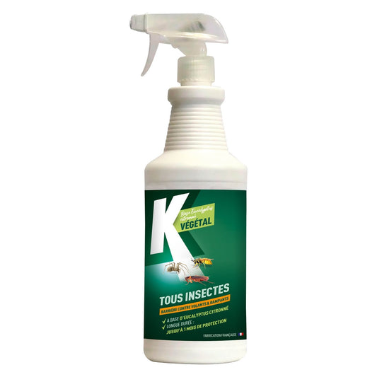 Insecticide Spray Tous Insectes Base Eucalyptus Citroné K VEGETAL le spray de 1000mL