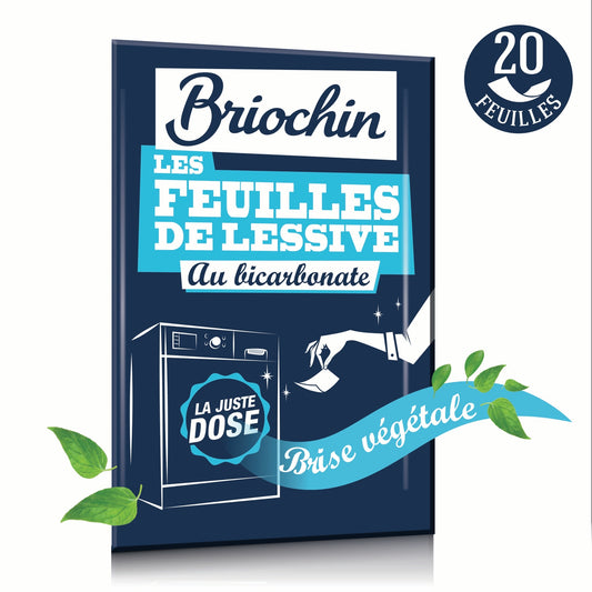 Feuilles de Lessive En feuille Au Bicarbonate JACQUES BRIOCHIN 