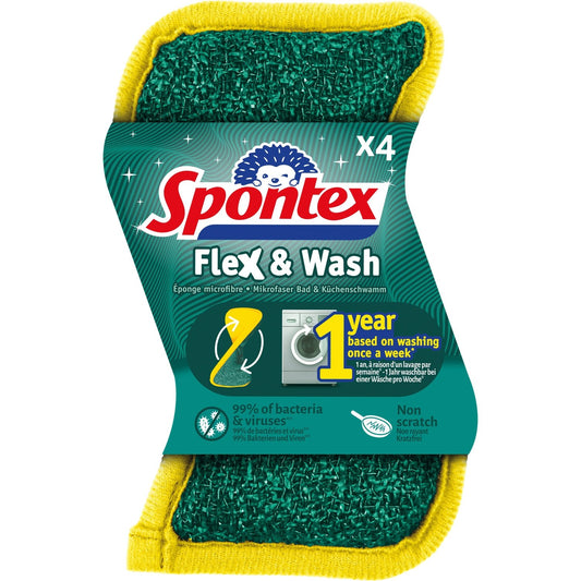 SPONTEX Flex &amp; Wash Microfiber Sponge