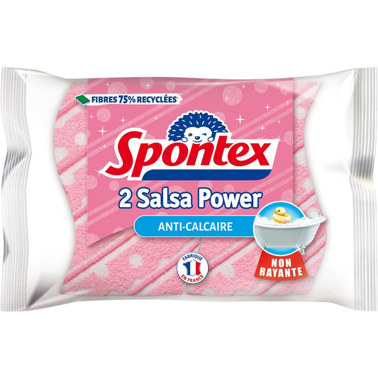 Eponge à Récurer Grattantes Salle de Bains SPONTEX le lot de 2