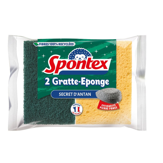 Eponge à Récurer Secret d'Antan SPONTEX les 2 éponges