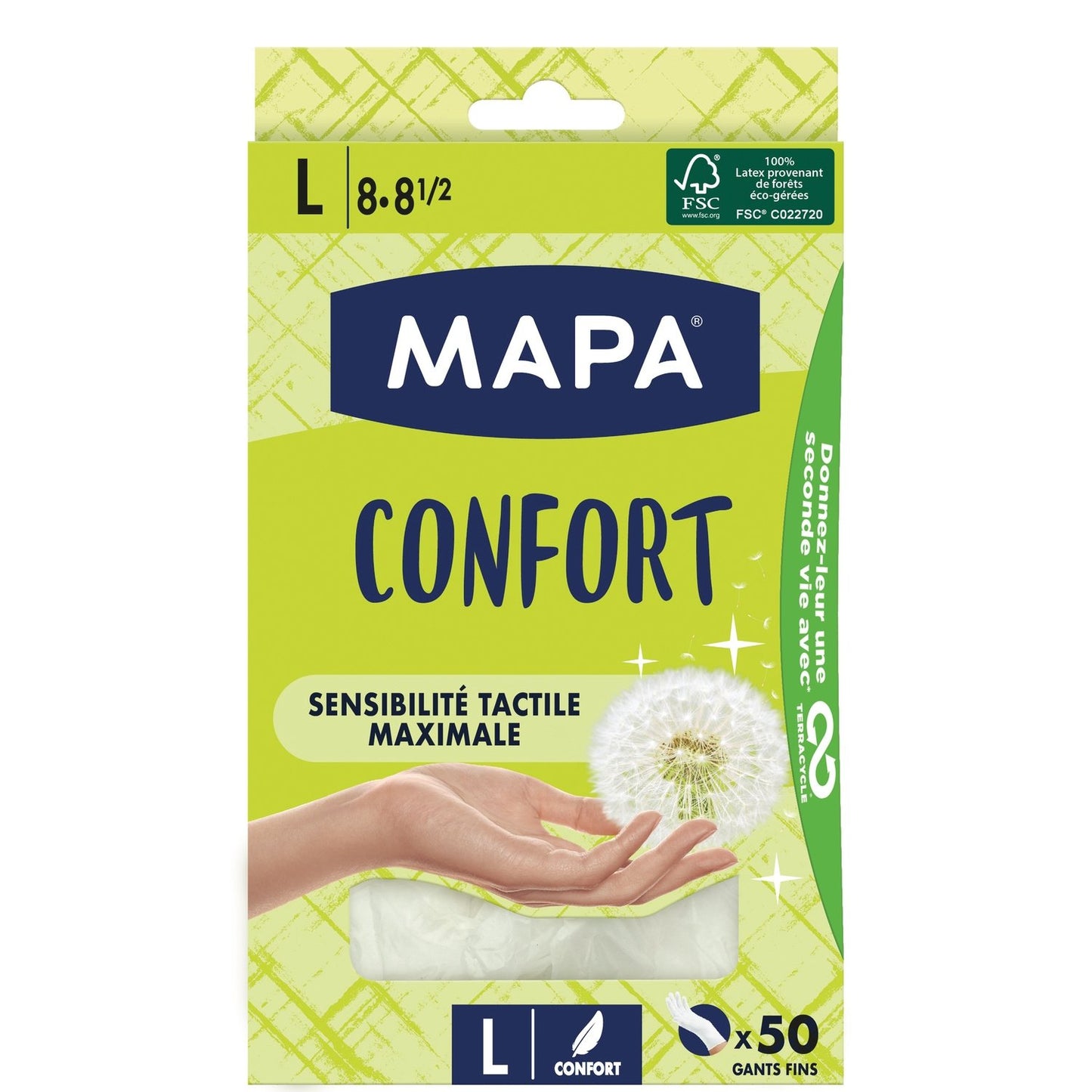 Feine Haut-Blumen-Handschuhe Größe L MAPA