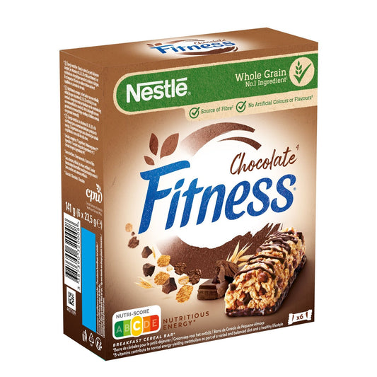 Barres Céréales Fitness Chocolat Noir NESTLE les 6 barres de 23,5 g