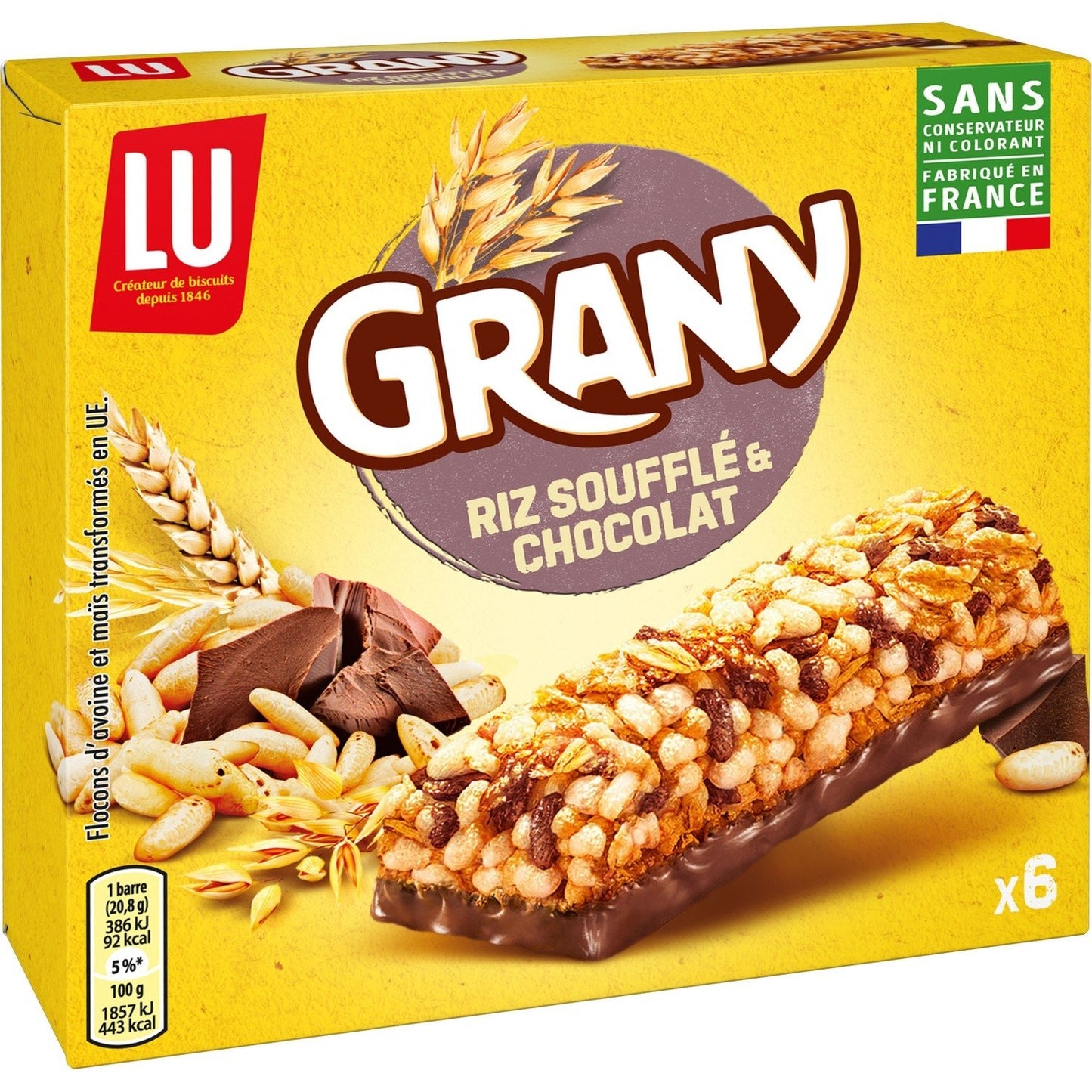Barres de Céréales au Riz Soufflé et au Chocolat Grany LU
